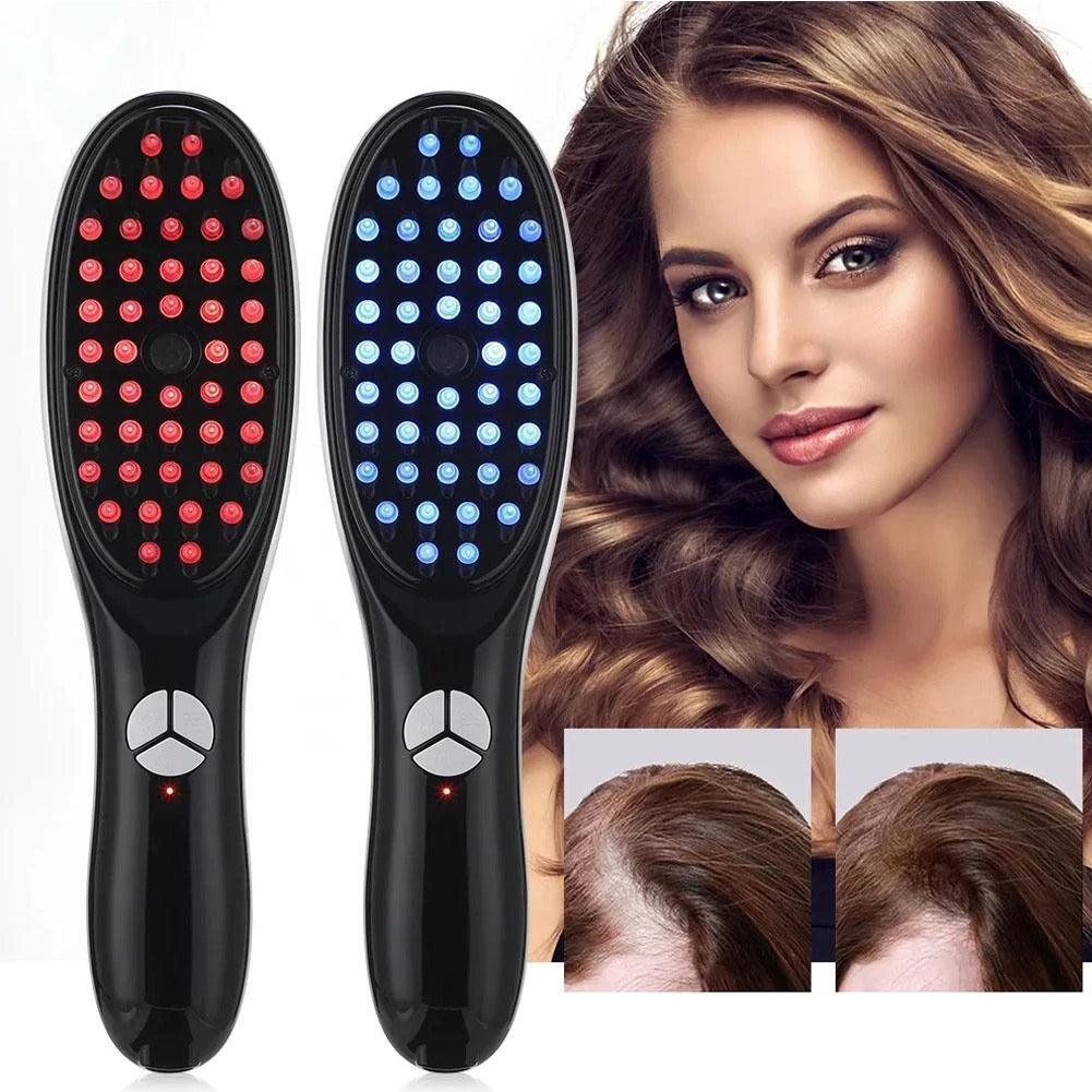 3D Electric Scalp Massage Comb with Steam Spray & LED Light Therapy